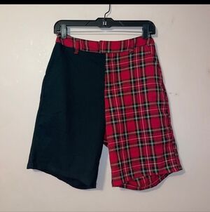 Hot Topic Red and Black Plaid Shorts